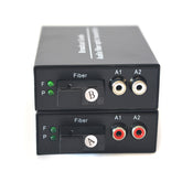 2 channel Audio over Fiber optic Converter, Fiber audio extender Singlmode 20Km Multimode 500m for Broadcasting Intercom System and More